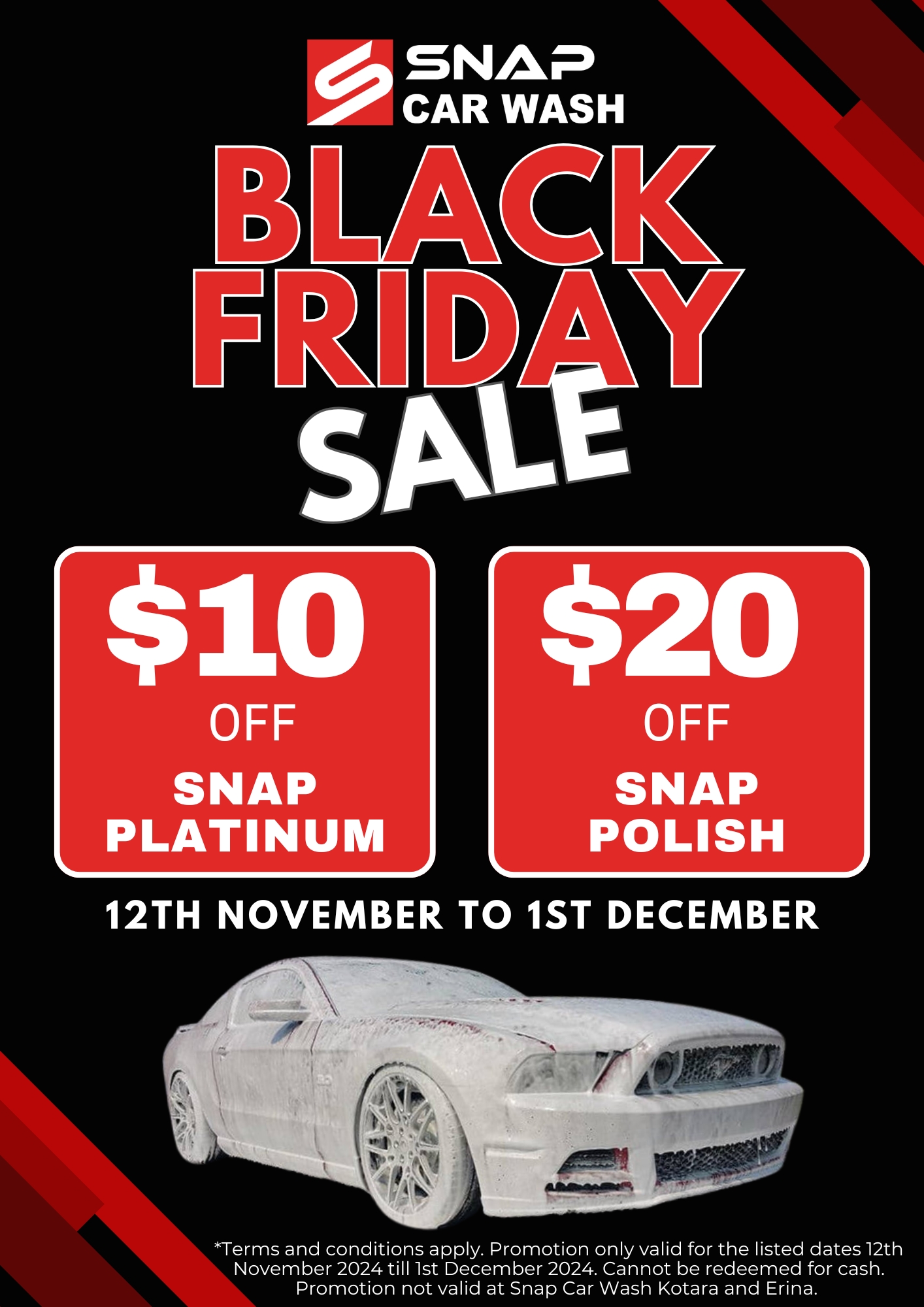 Black Friday Sales - Discounts at Snap Car Wash